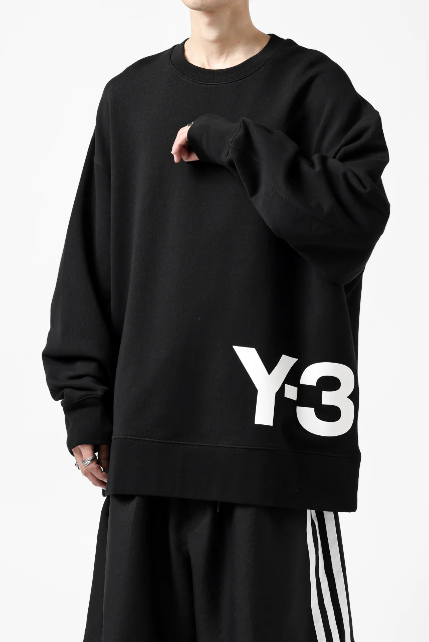 Y-3 Yohji Yamamoto BIG LOGO SWEAT TOP / FRENCH TERRY (BLACK) - Image 24