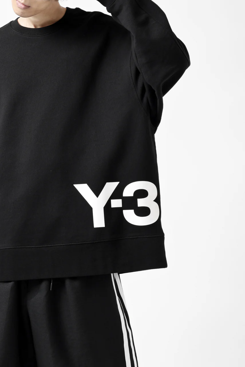 Y-3 Yohji Yamamoto BIG LOGO SWEAT TOP / FRENCH TERRY (BLACK) - Image 25