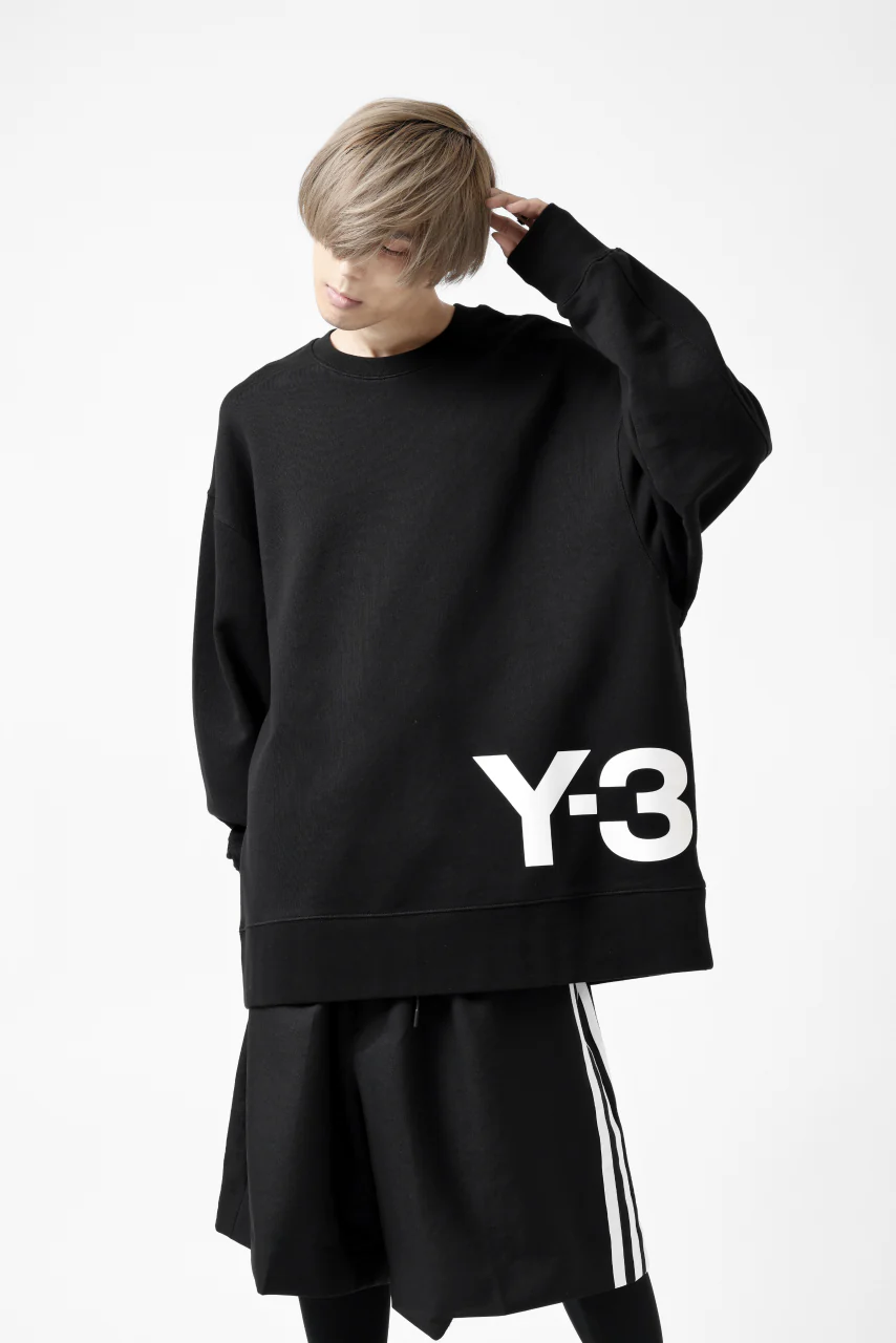 Y-3 Yohji Yamamoto BIG LOGO SWEAT TOP / FRENCH TERRY (BLACK) - Image 29