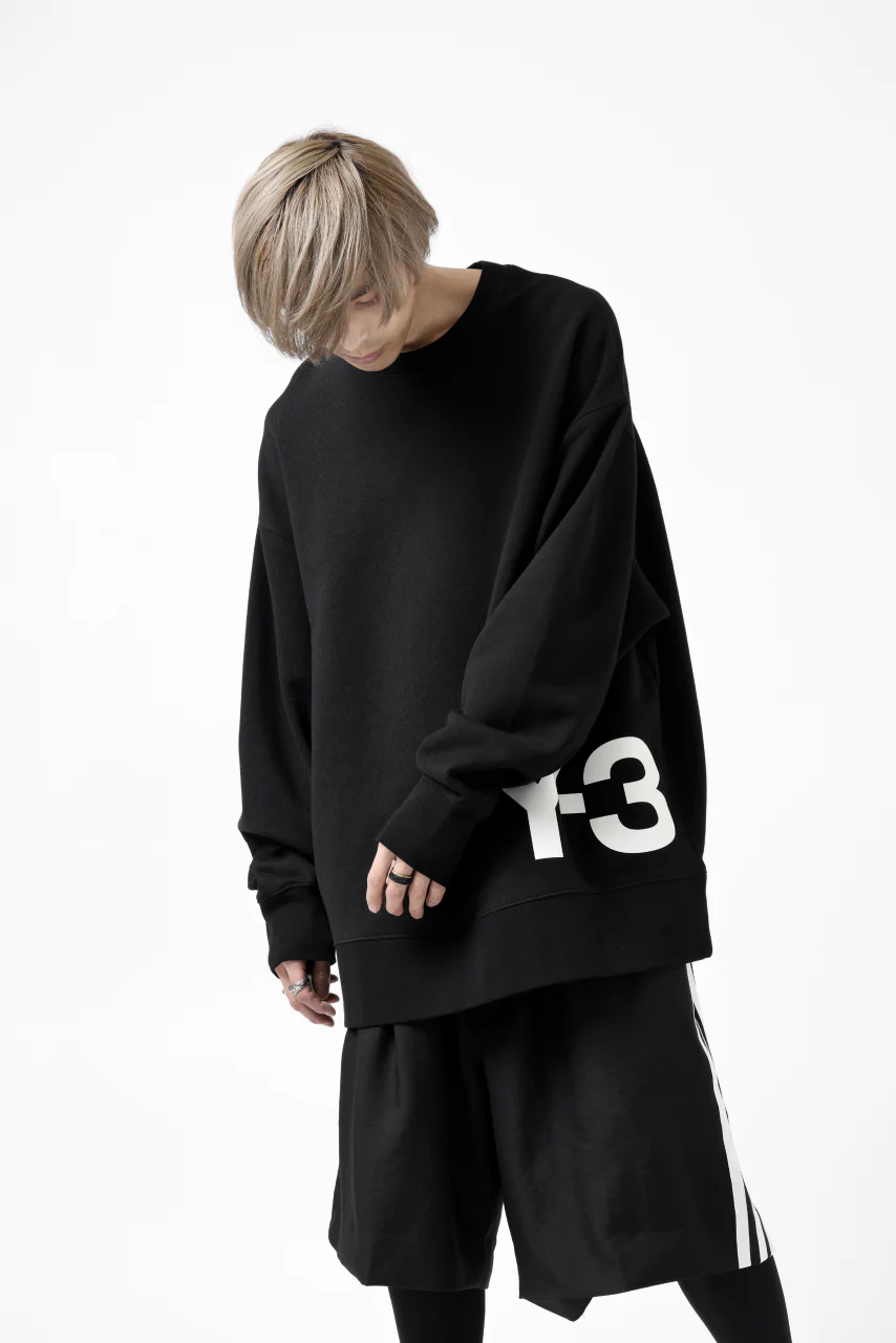 Y-3 Yohji Yamamoto BIG LOGO SWEAT TOP / FRENCH TERRY (BLACK) - Image 30