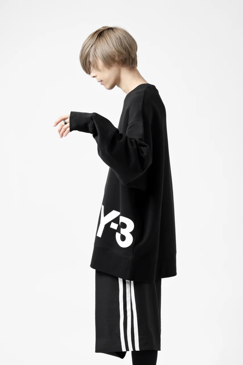 Y-3 Yohji Yamamoto BIG LOGO SWEAT TOP / FRENCH TERRY (BLACK) - Image 33