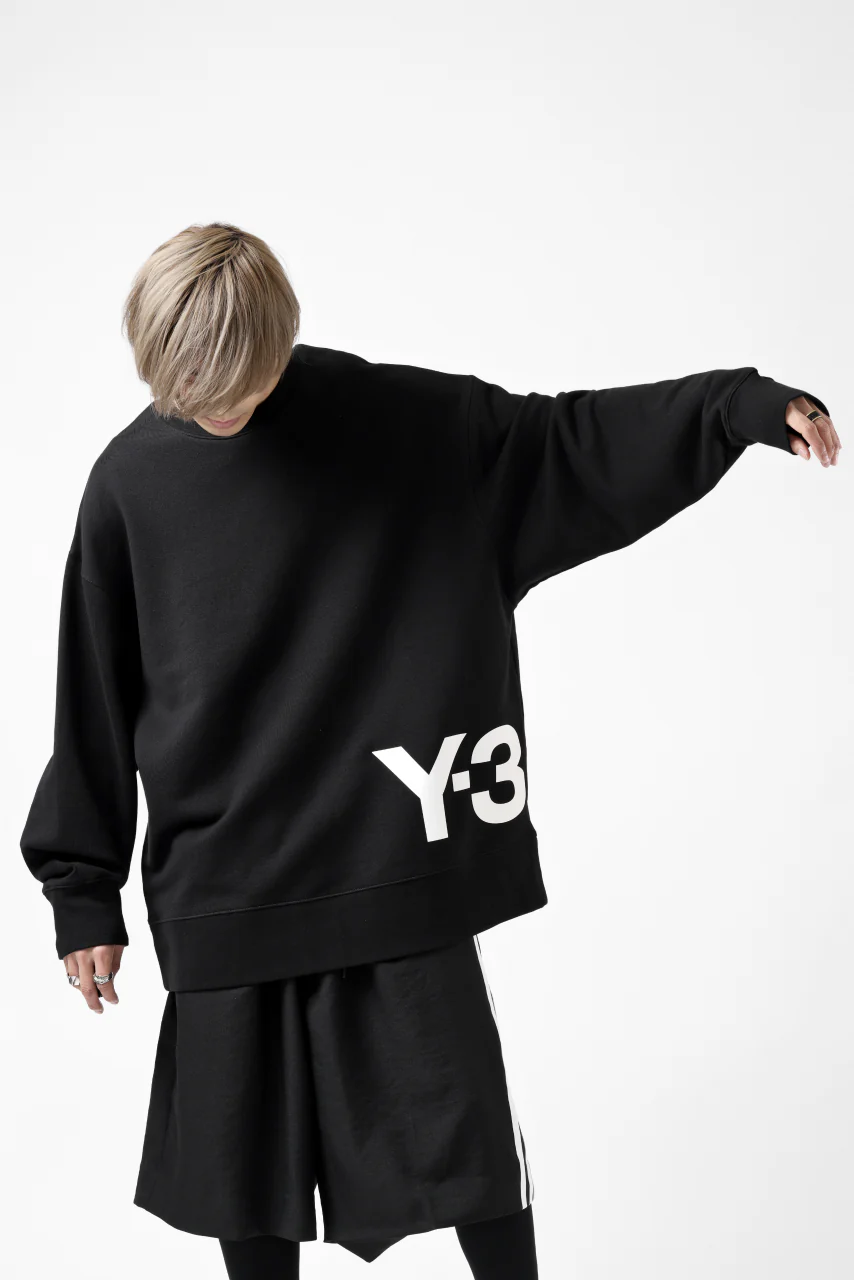 Y-3 Yohji Yamamoto BIG LOGO SWEAT TOP / FRENCH TERRY (BLACK) - Image 34