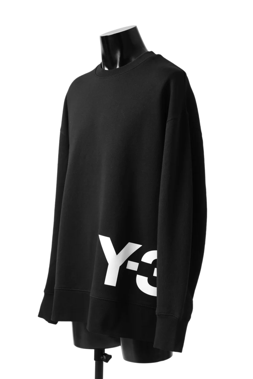 Y-3 Yohji Yamamoto BIG LOGO SWEAT TOP / FRENCH TERRY (BLACK) - Image 8