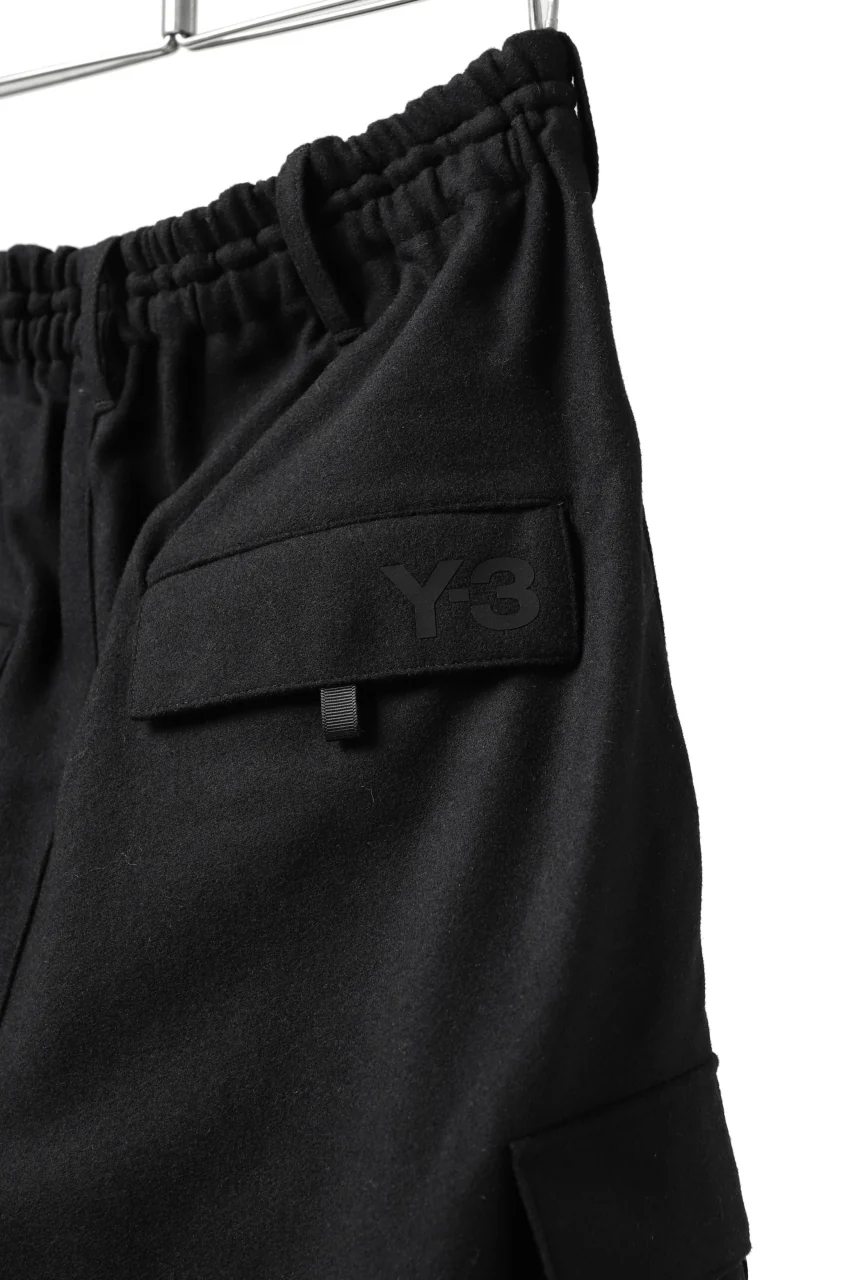 Y-3 Yohji Yamamoto CLASSIC CARGO PANTS / WOOL FLANNEL (BLACK) - Image 20