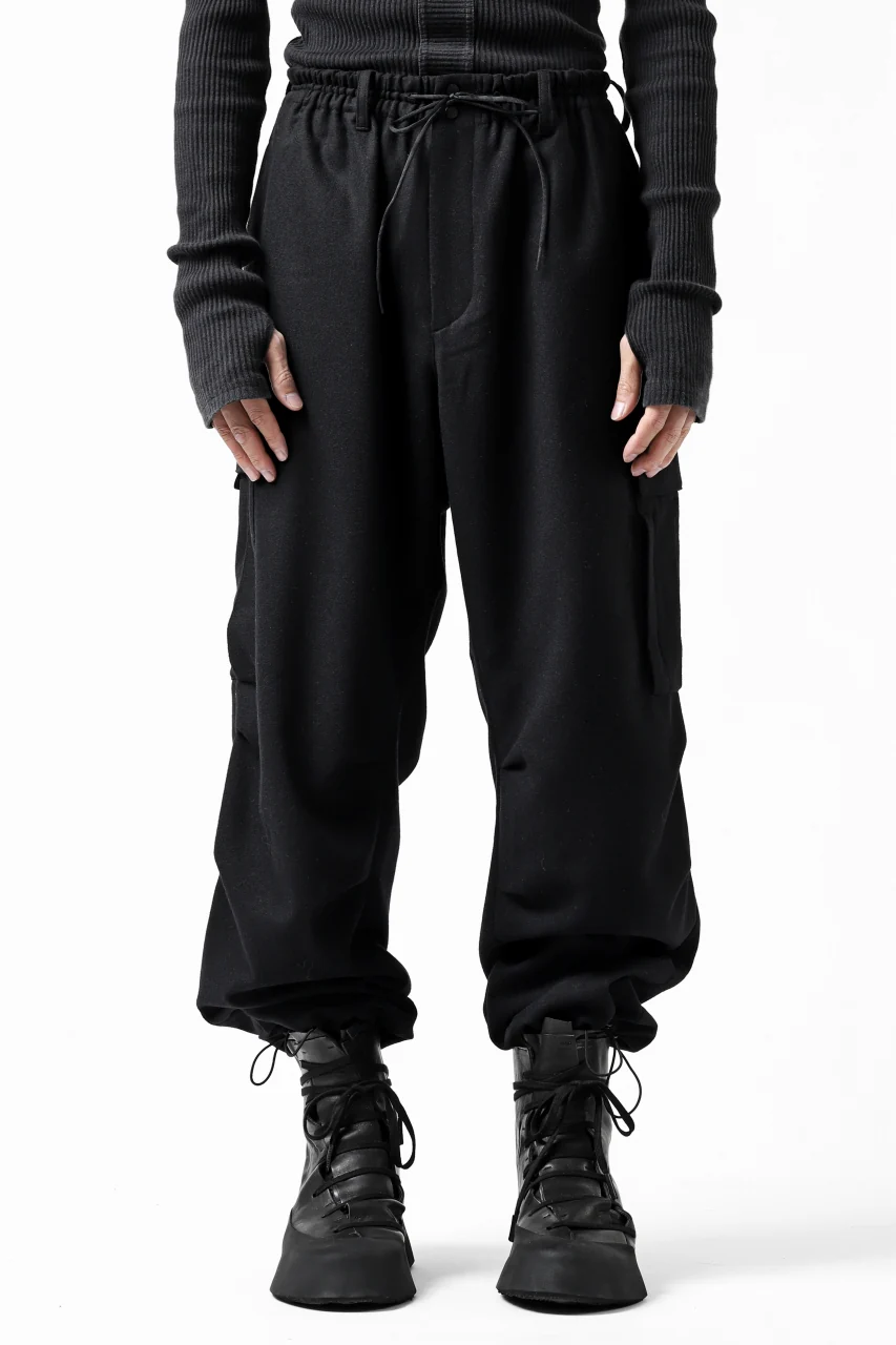 Y-3 Yohji Yamamoto CLASSIC CARGO PANTS / WOOL FLANNEL (BLACK) - Image 27