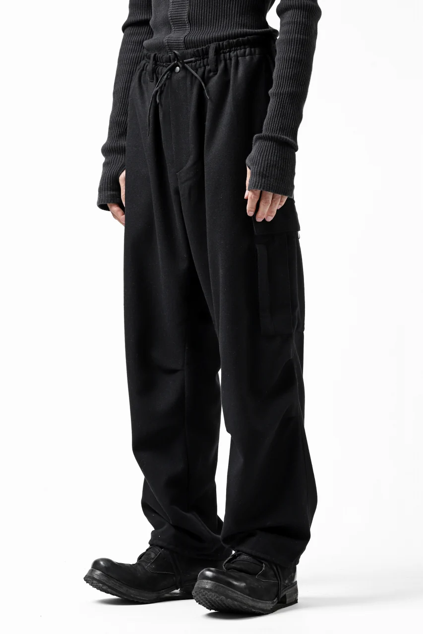 Y-3 Yohji Yamamoto CLASSIC CARGO PANTS / WOOL FLANNEL (BLACK) - Image 29