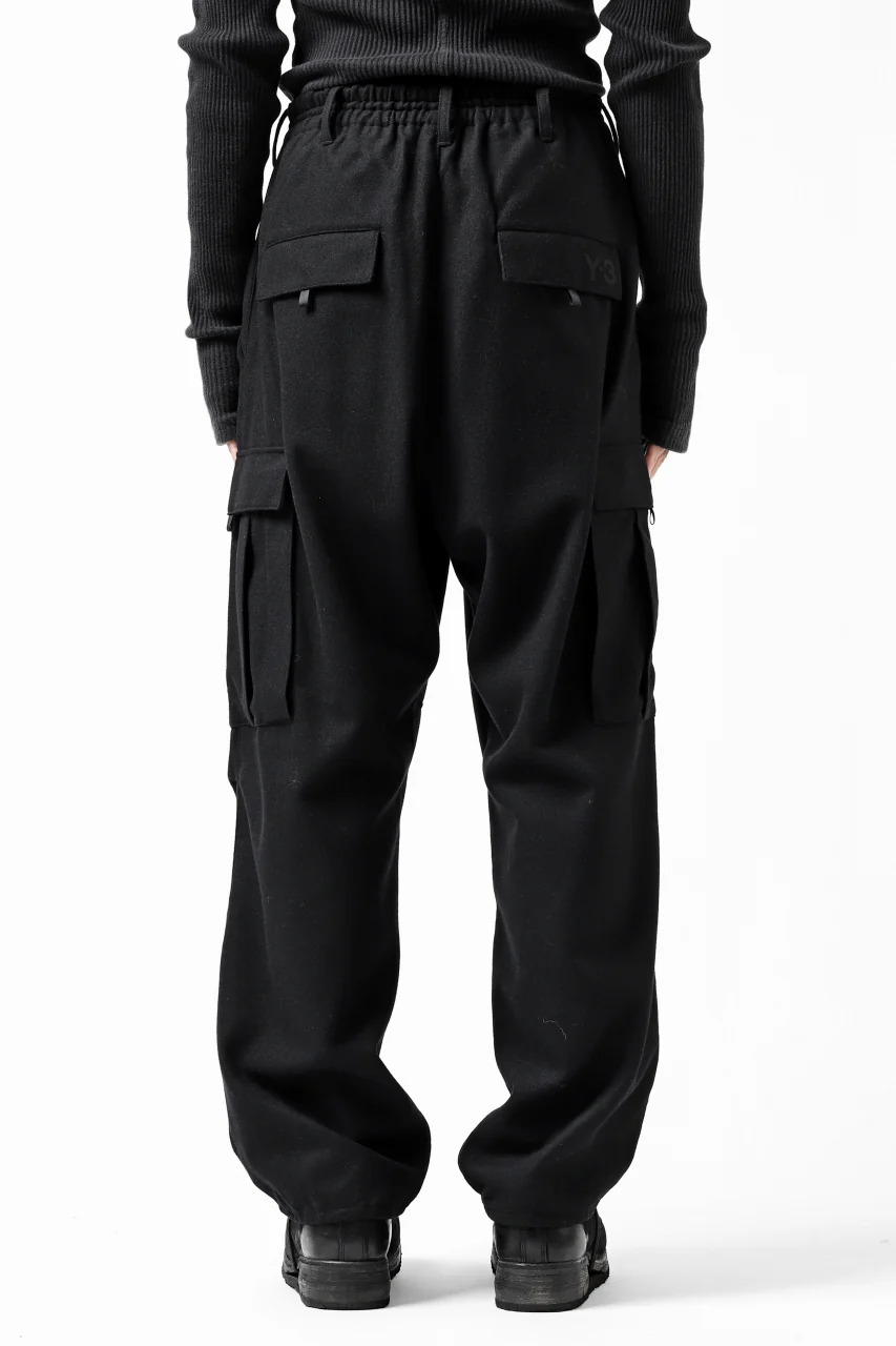 Y-3 Yohji Yamamoto CLASSIC CARGO PANTS / WOOL FLANNEL (BLACK) - Image 30