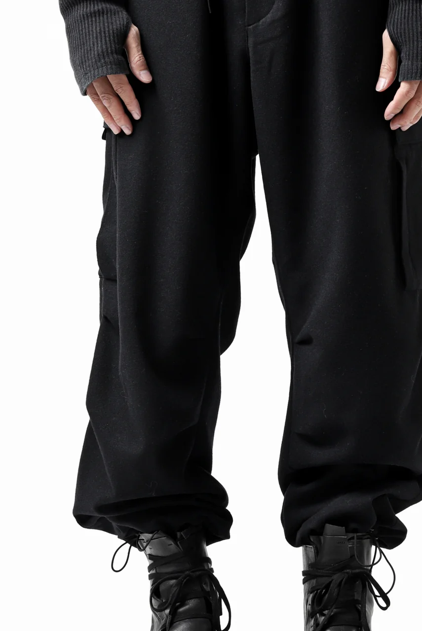 Y-3 Yohji Yamamoto CLASSIC CARGO PANTS / WOOL FLANNEL (BLACK) - Image 32