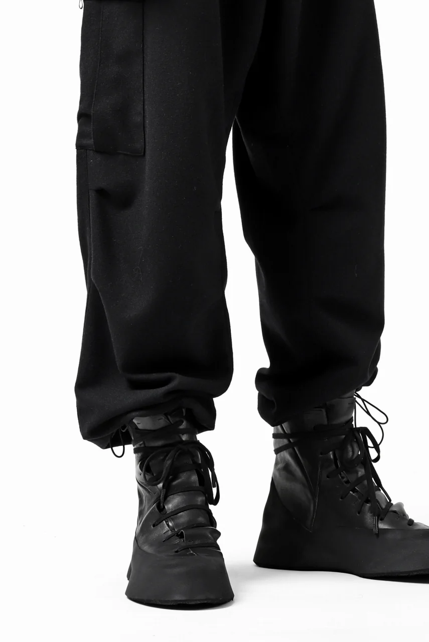 Y-3 Yohji Yamamoto CLASSIC CARGO PANTS / WOOL FLANNEL (BLACK) - Image 33