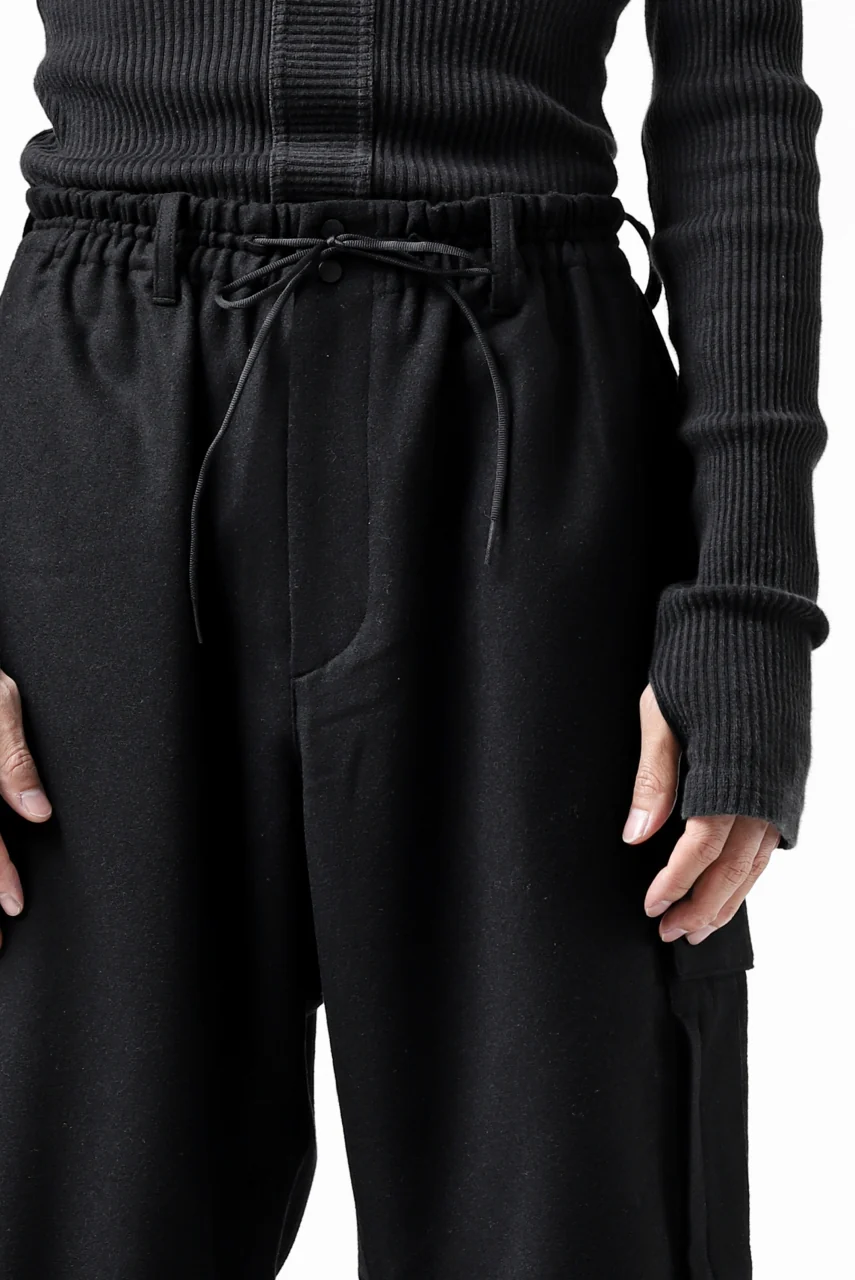 Y-3 Yohji Yamamoto CLASSIC CARGO PANTS / WOOL FLANNEL (BLACK) - Image 37