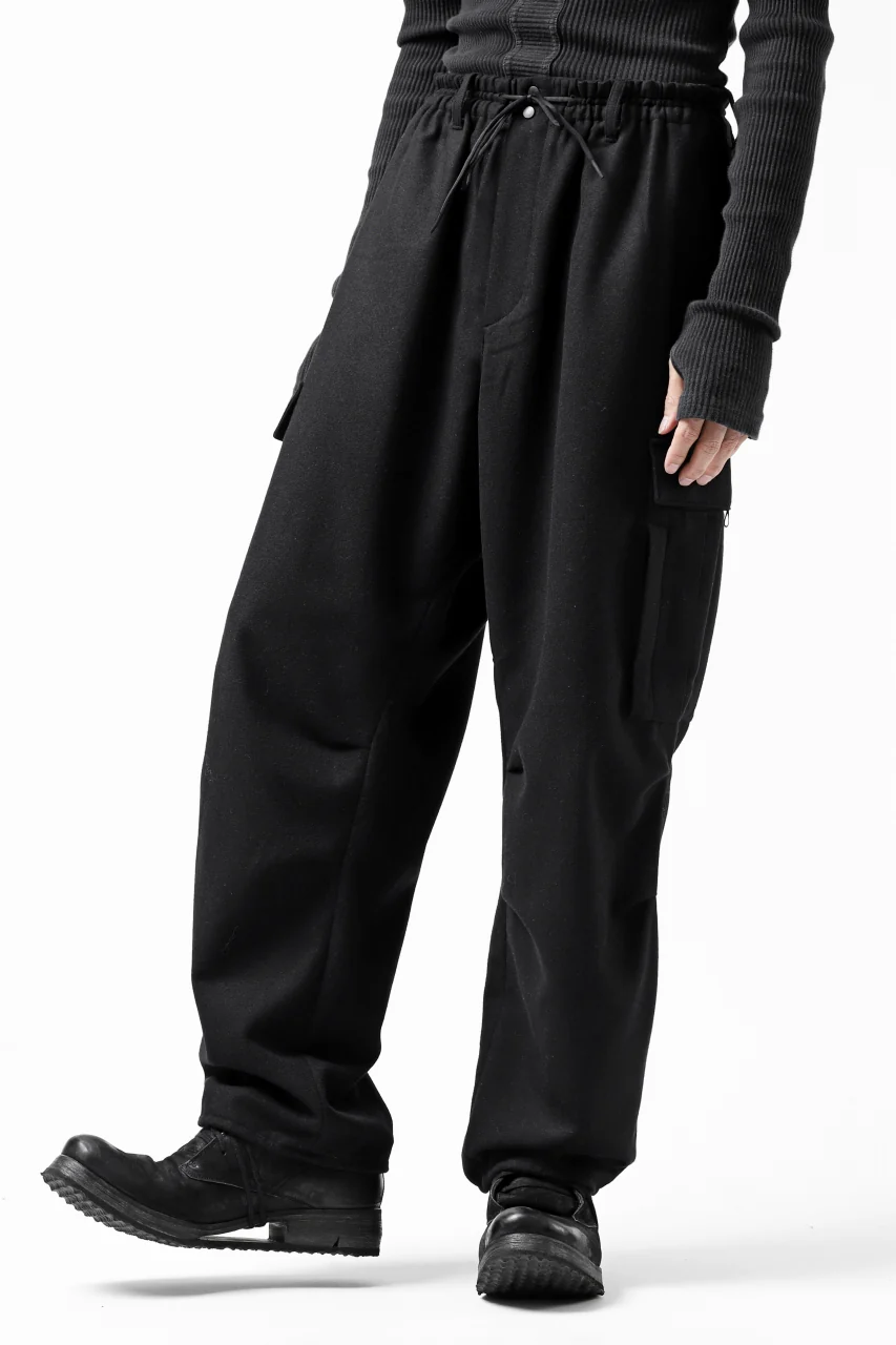 Y-3 Yohji Yamamoto CLASSIC CARGO PANTS / WOOL FLANNEL (BLACK) - Image 7