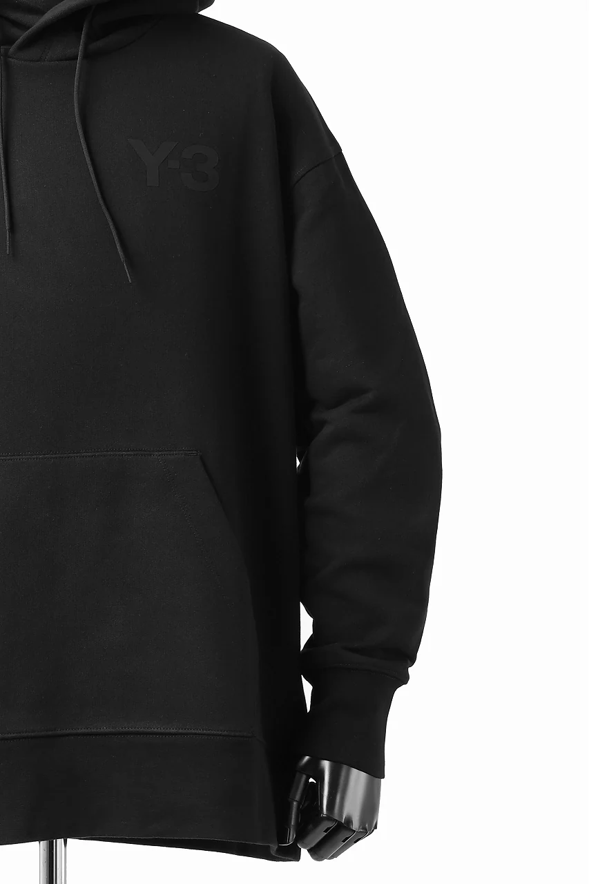 Y-3 Yohji Yamamoto CLASSIC CHEST LOGO HOODIE PARKA / FRENCH TERRY (BLACK) - Image 14