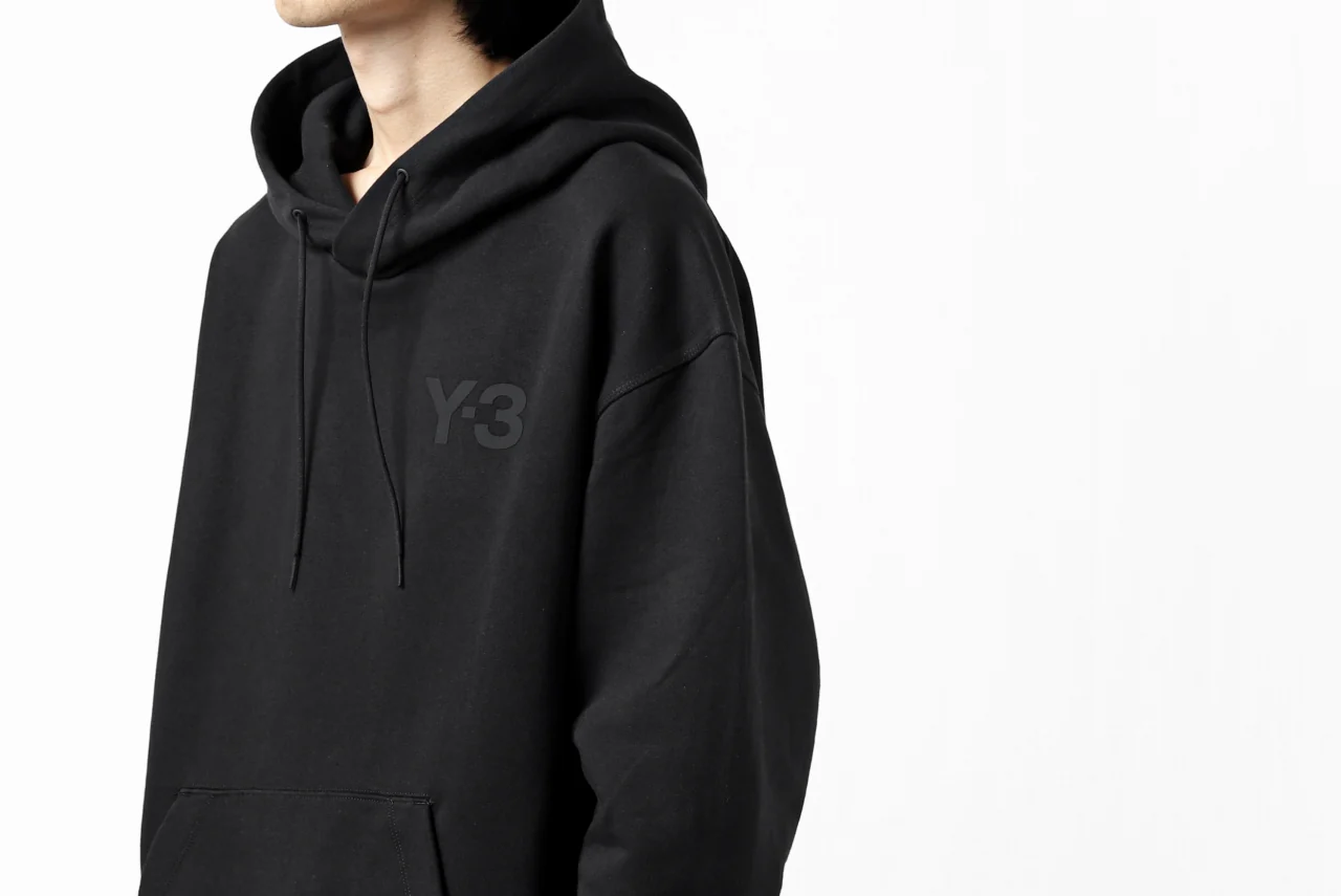 Y-3 Yohji Yamamoto CLASSIC CHEST LOGO HOODIE PARKA / FRENCH TERRY (BLACK) - Image 37