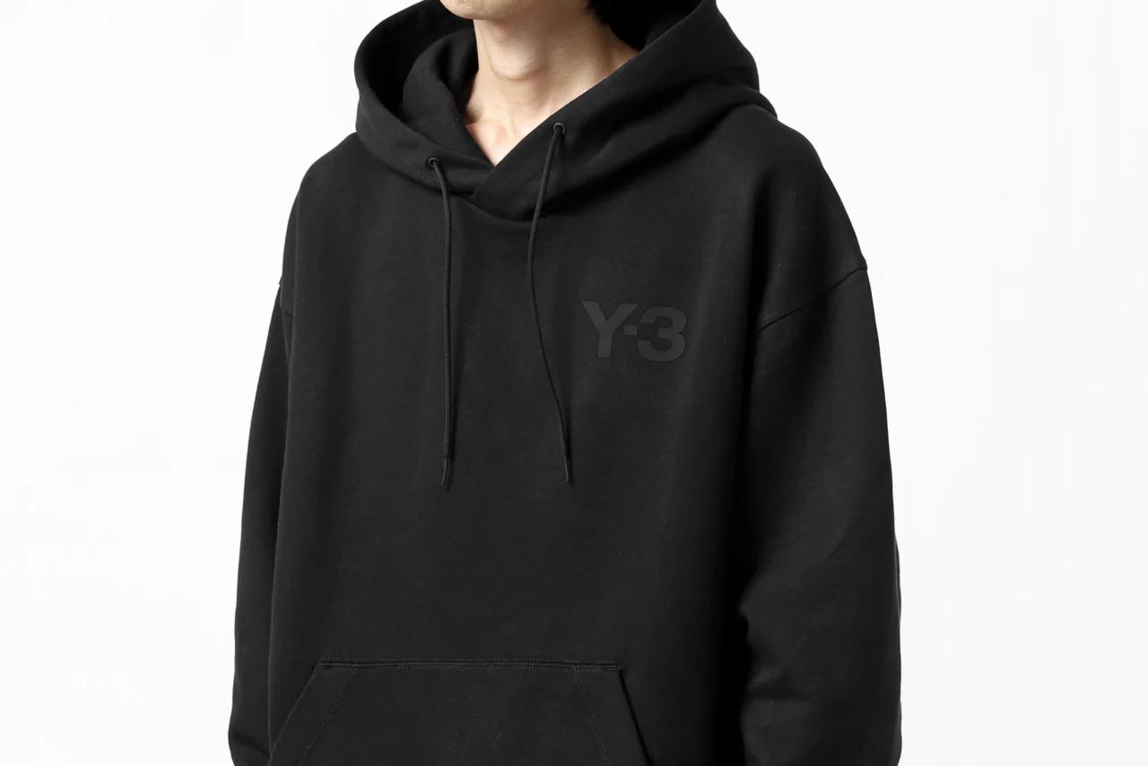 Y-3 Yohji Yamamoto CLASSIC CHEST LOGO HOODIE PARKA / FRENCH TERRY (BLACK) - Image 40