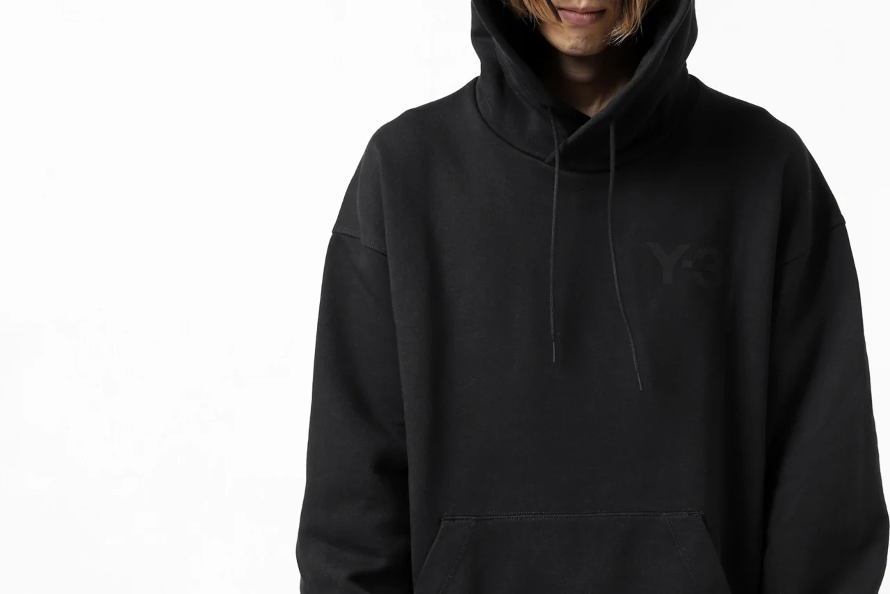 Y-3 Yohji Yamamoto CLASSIC CHEST LOGO HOODIE PARKA / FRENCH TERRY (BLACK) - Image 43
