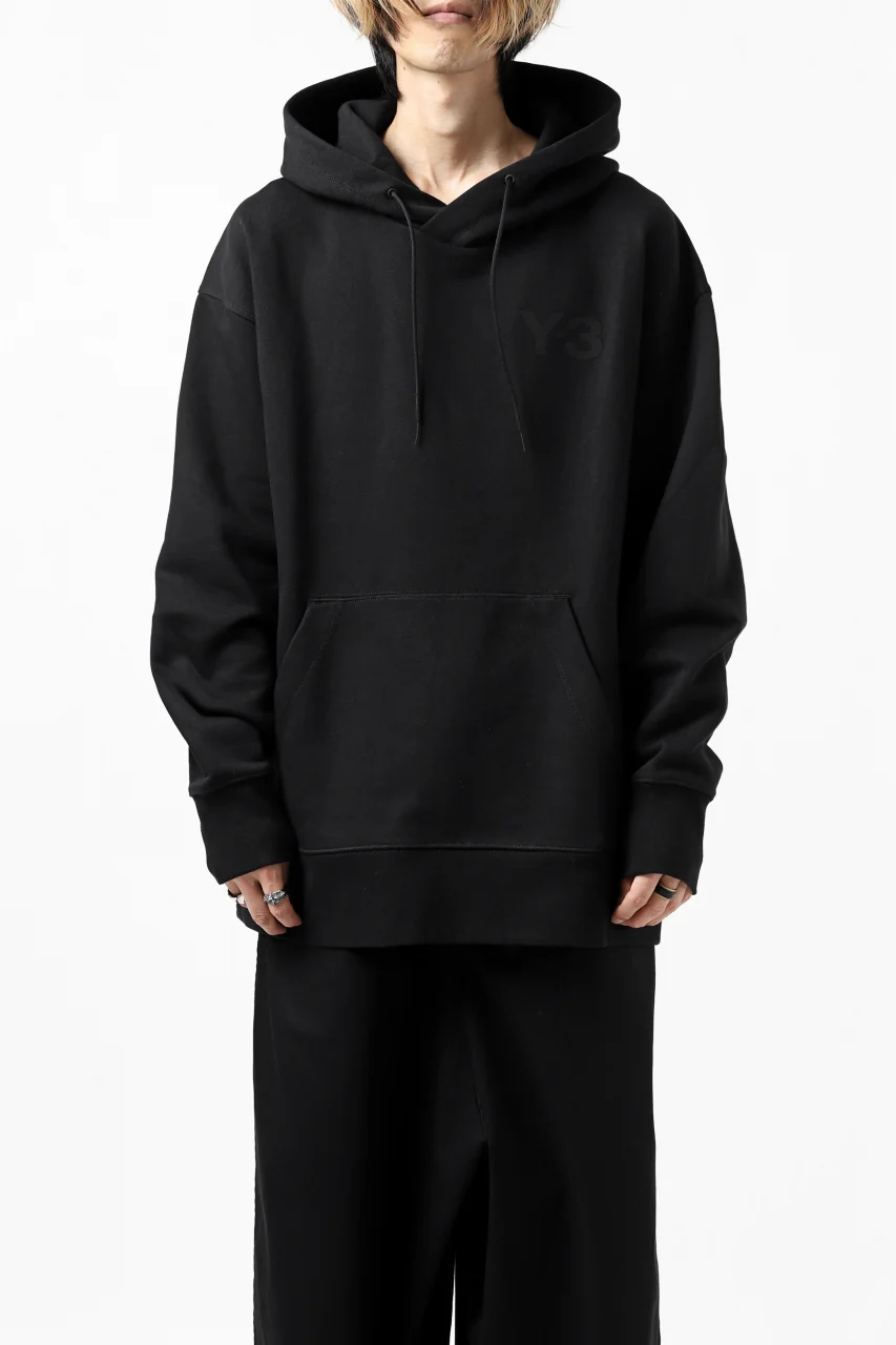 Y-3 Yohji Yamamoto CLASSIC CHEST LOGO HOODIE PARKA / FRENCH TERRY (BLACK) - Image 5