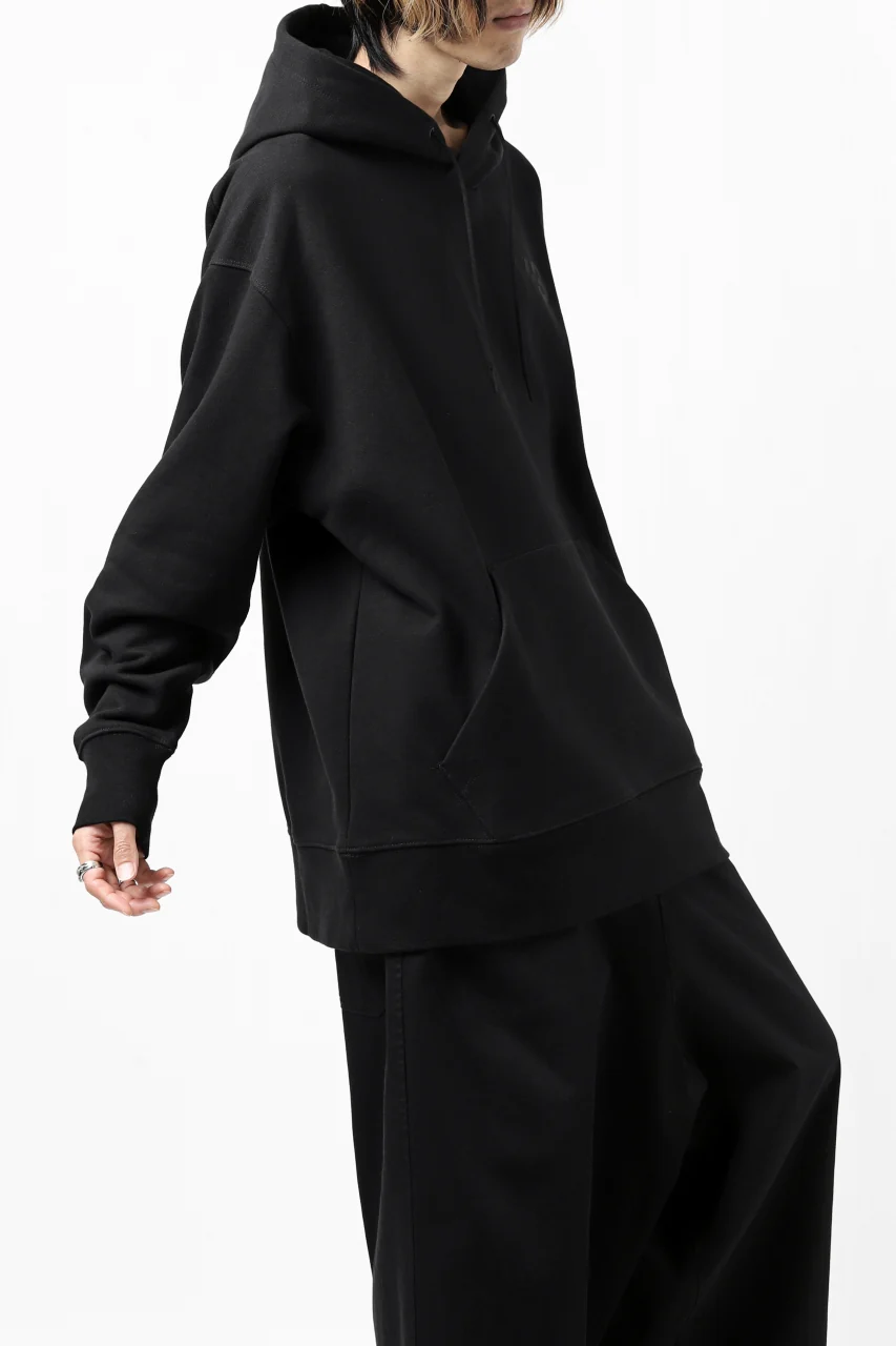 Y-3 Yohji Yamamoto CLASSIC CHEST LOGO HOODIE PARKA / FRENCH TERRY (BLACK) - Image 6