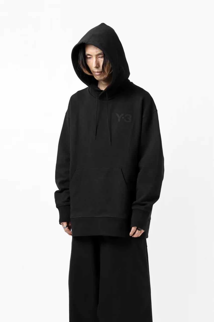 Y-3 Yohji Yamamoto CLASSIC CHEST LOGO HOODIE PARKA / FRENCH TERRY (BLACK) - Image 8