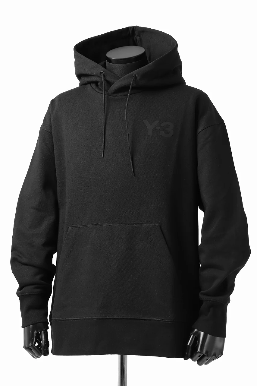 Y-3 Yohji Yamamoto CLASSIC CHEST LOGO HOODIE PARKA / FRENCH TERRY (BLACK) - Image 9