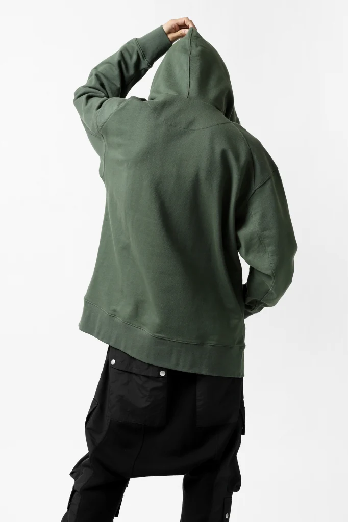 Y-3 Yohji Yamamoto CLASSIC CHEST LOGO HOODIE PARKA / FRENCH TERRY (GREEN) - Image 11