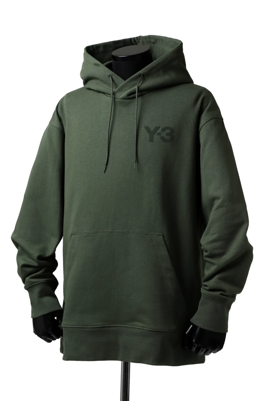 Y-3 Yohji Yamamoto CLASSIC CHEST LOGO HOODIE PARKA / FRENCH TERRY (GREEN) - Image 12