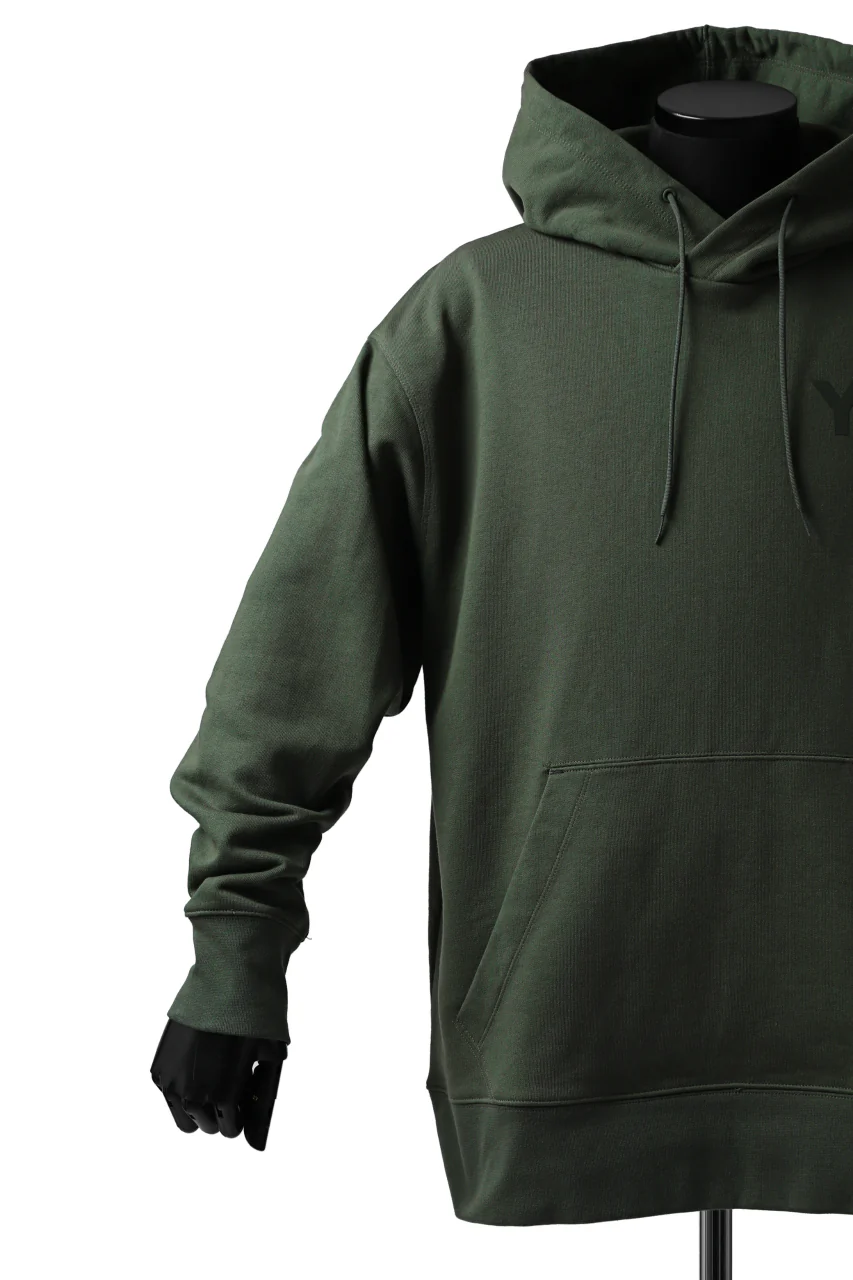 Y-3 Yohji Yamamoto CLASSIC CHEST LOGO HOODIE PARKA / FRENCH TERRY (GREEN) - Image 17