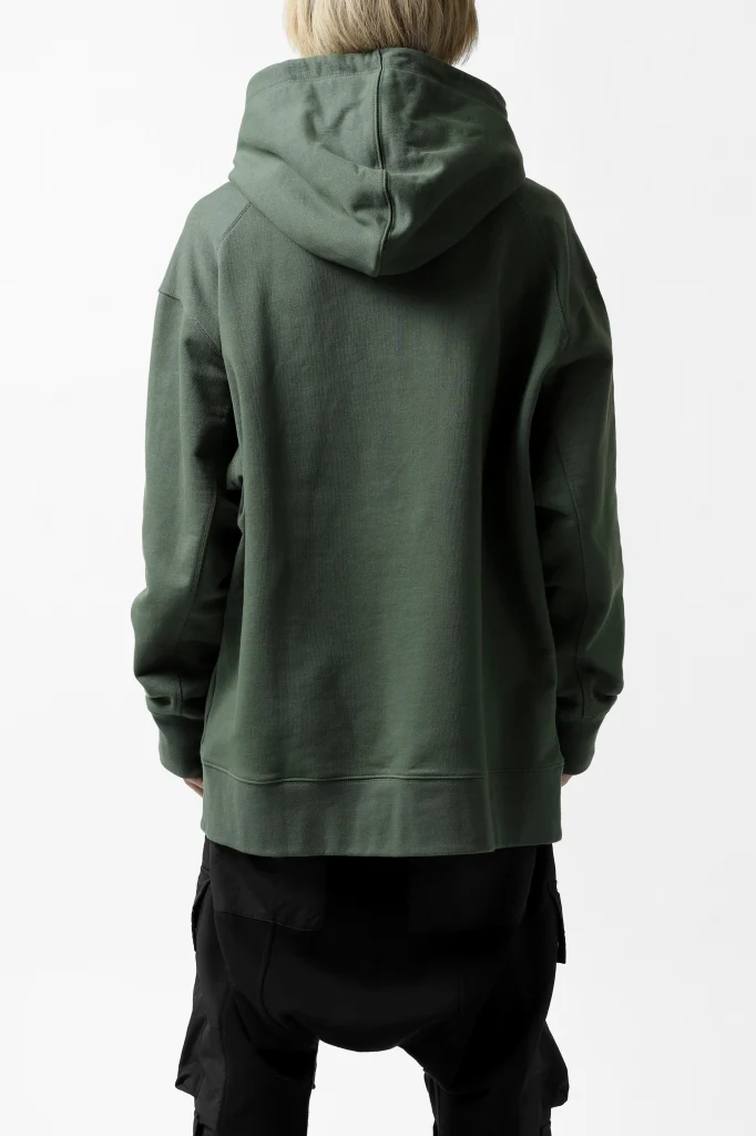 Y-3 Yohji Yamamoto CLASSIC CHEST LOGO HOODIE PARKA / FRENCH TERRY (GREEN) - Image 3