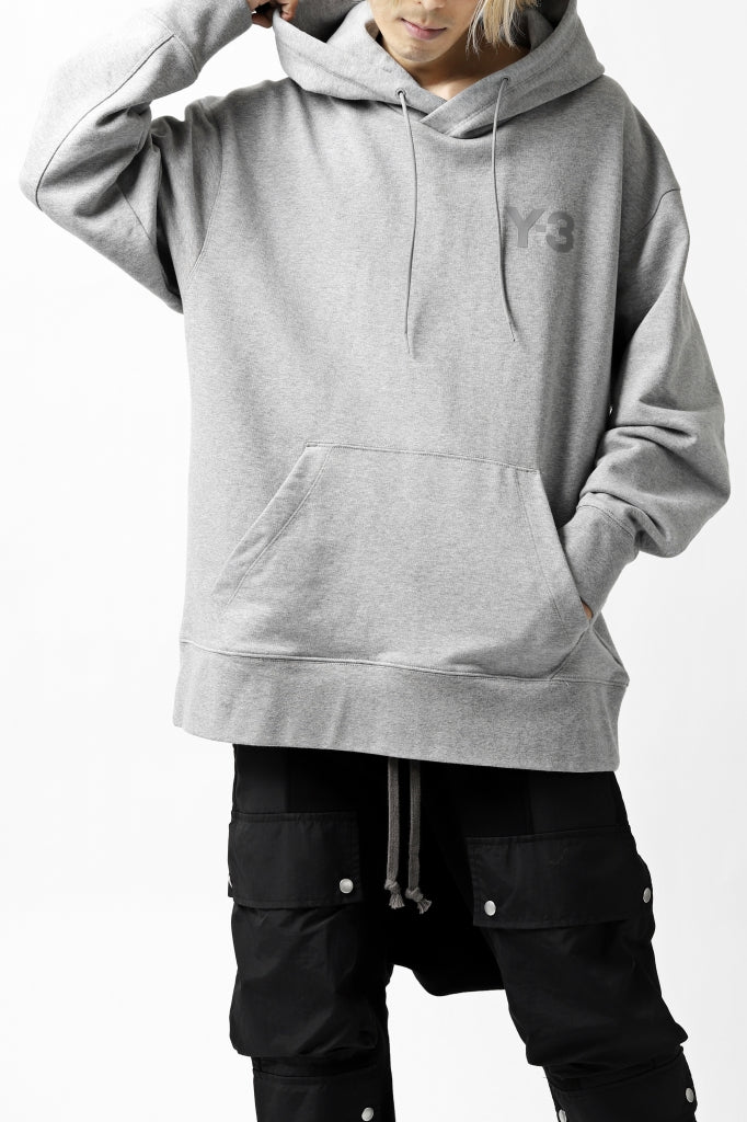 Y-3 Yohji Yamamoto CLASSIC CHEST LOGO HOODIE PARKA / FRENCH TERRY (GREY) - Image 10