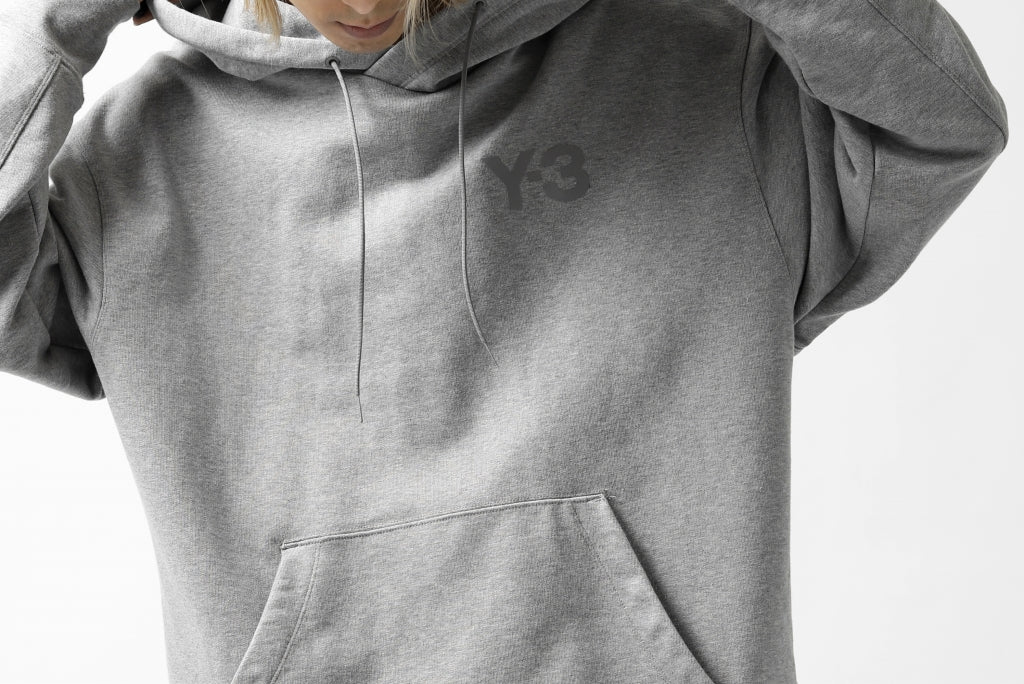 Y-3 Yohji Yamamoto CLASSIC CHEST LOGO HOODIE PARKA / FRENCH TERRY (GREY) - Image 37
