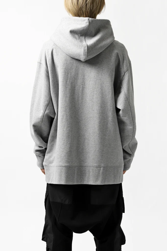 Y-3 Yohji Yamamoto CLASSIC CHEST LOGO HOODIE PARKA / FRENCH TERRY (GREY) - Image 4