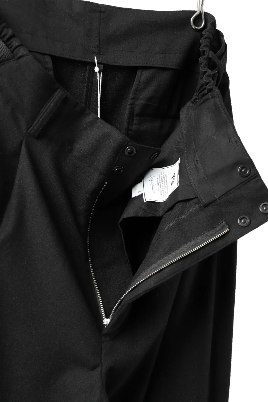 Y-3 Yohji Yamamoto CLASSIC CUFF PANTS / WOOL FLANNEL (BLACK) - Image 12