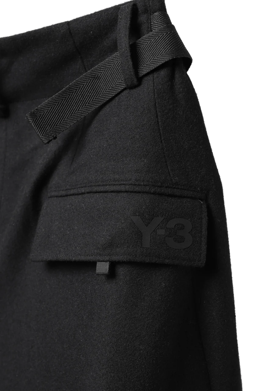 Y-3 Yohji Yamamoto CLASSIC CUFF PANTS / WOOL FLANNEL (BLACK) - Image 17