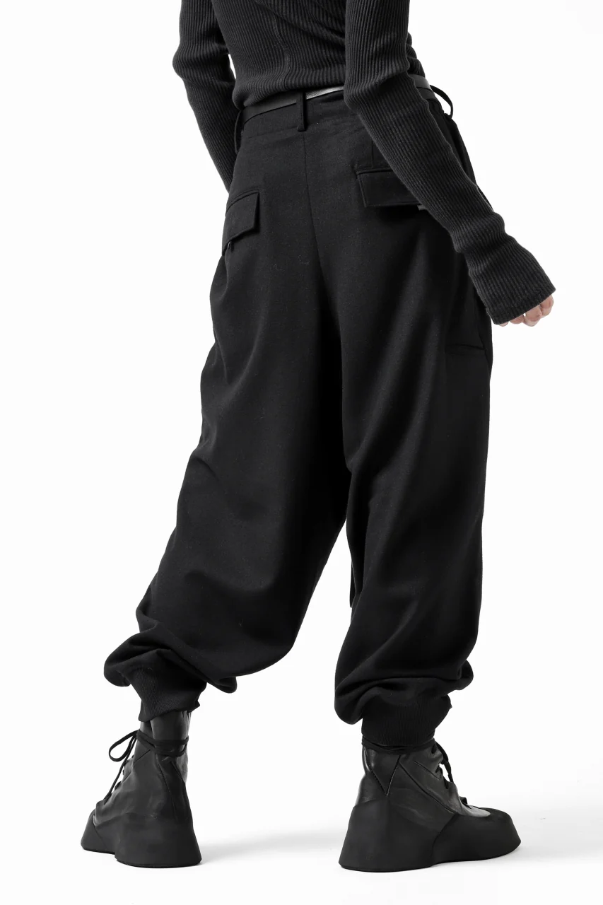 Y-3 Yohji Yamamoto CLASSIC CUFF PANTS / WOOL FLANNEL (BLACK) - Image 22