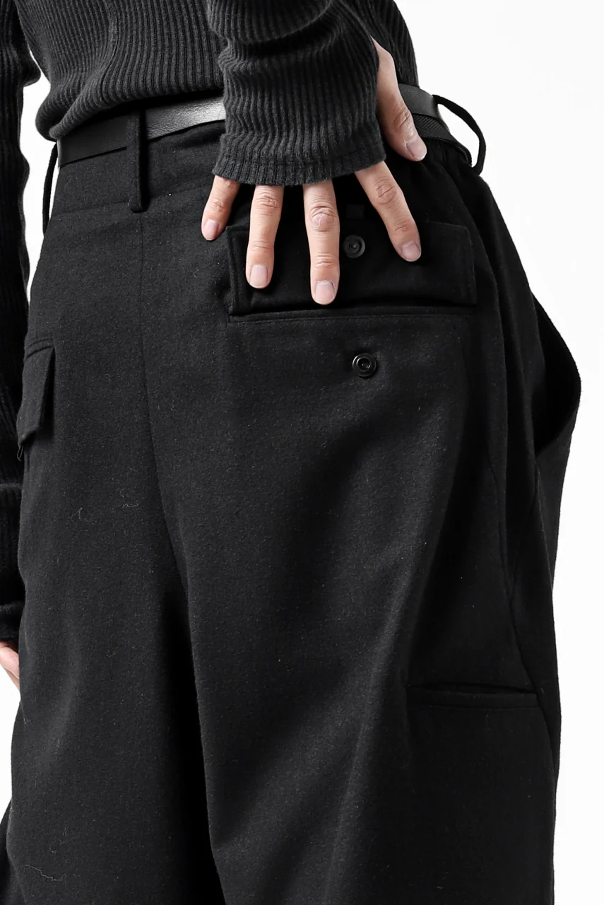 Y-3 Yohji Yamamoto CLASSIC CUFF PANTS / WOOL FLANNEL (BLACK) - Image 30