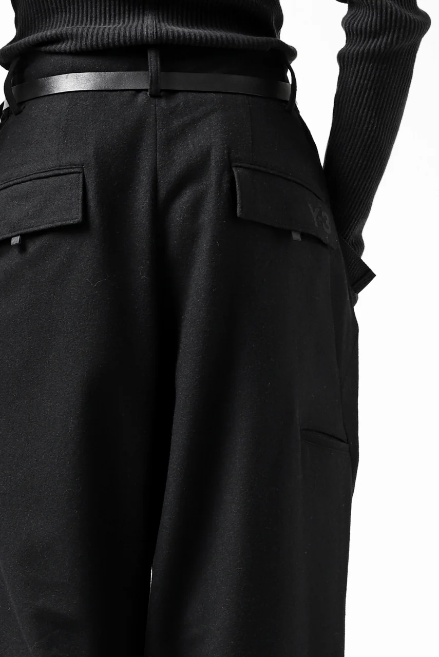 Y-3 Yohji Yamamoto CLASSIC CUFF PANTS / WOOL FLANNEL (BLACK) - Image 31