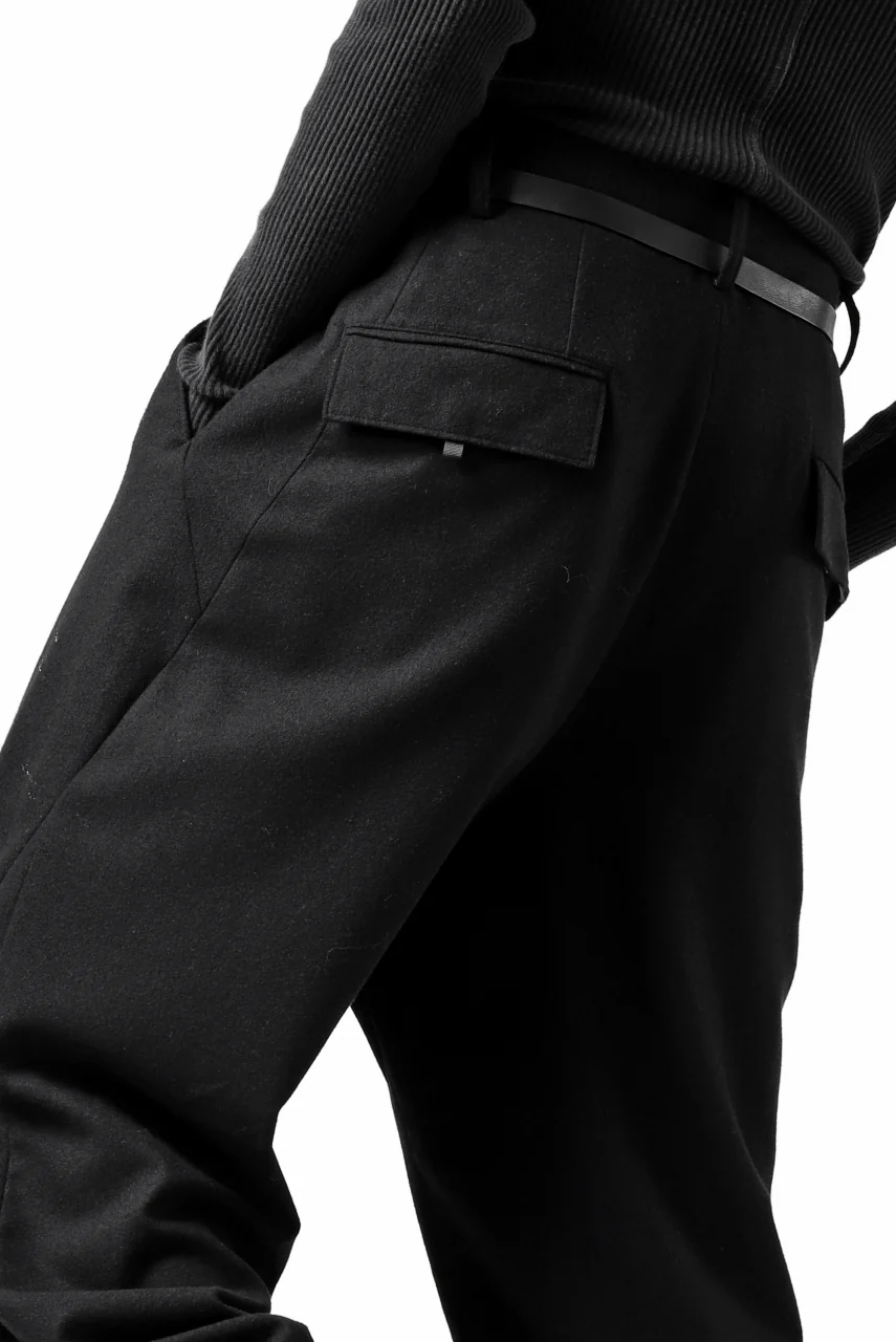 Y-3 Yohji Yamamoto CLASSIC CUFF PANTS / WOOL FLANNEL (BLACK) - Image 32