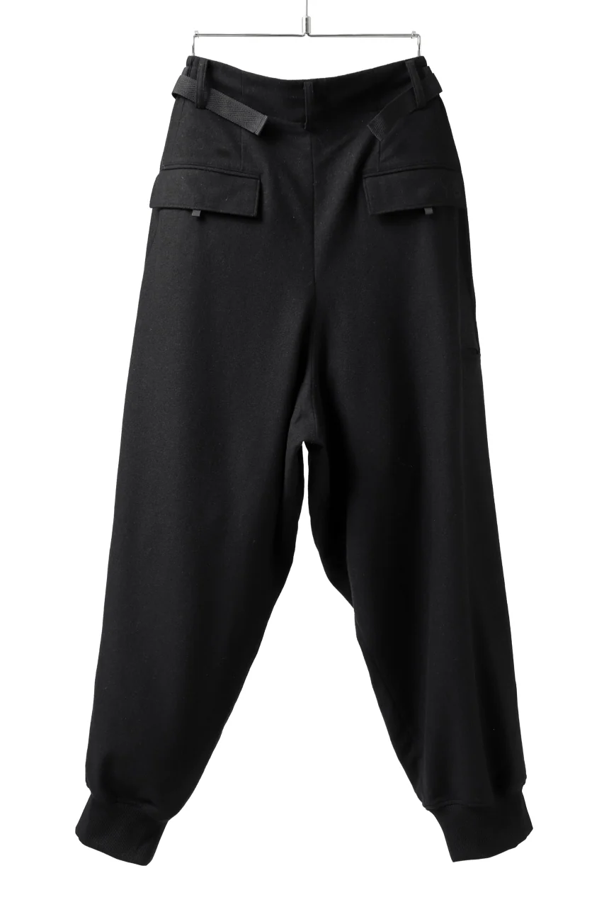 Y-3 Yohji Yamamoto CLASSIC CUFF PANTS / WOOL FLANNEL (BLACK) - Image 7