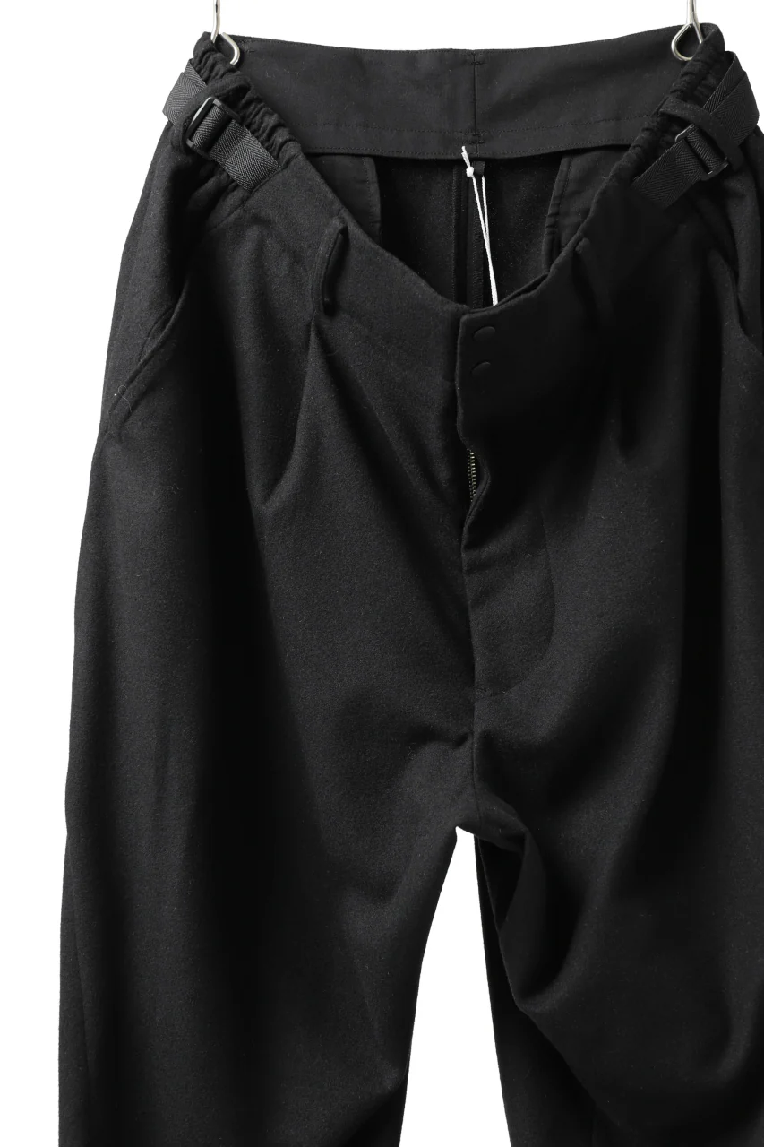 Y-3 Yohji Yamamoto CLASSIC CUFF PANTS / WOOL FLANNEL (BLACK) - Image 8