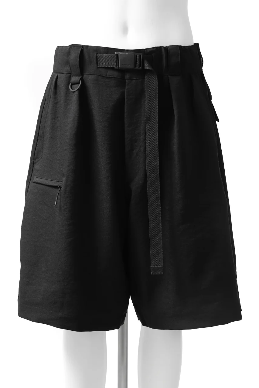 Y-3 Yohji Yamamoto CLASSIC TAILOR SHORT PANTS / POLY TWILL (BLACK)