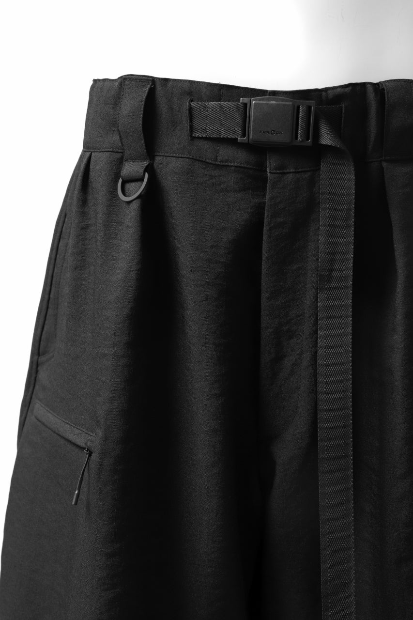 Y-3 Yohji Yamamoto CLASSIC TAILOR SHORT PANTS / POLY TWILL (BLACK) - Image 11