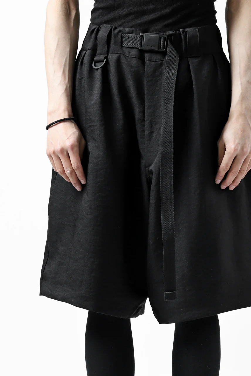 Y-3 Yohji Yamamoto CLASSIC TAILOR SHORT PANTS / POLY TWILL (BLACK) - Image 23