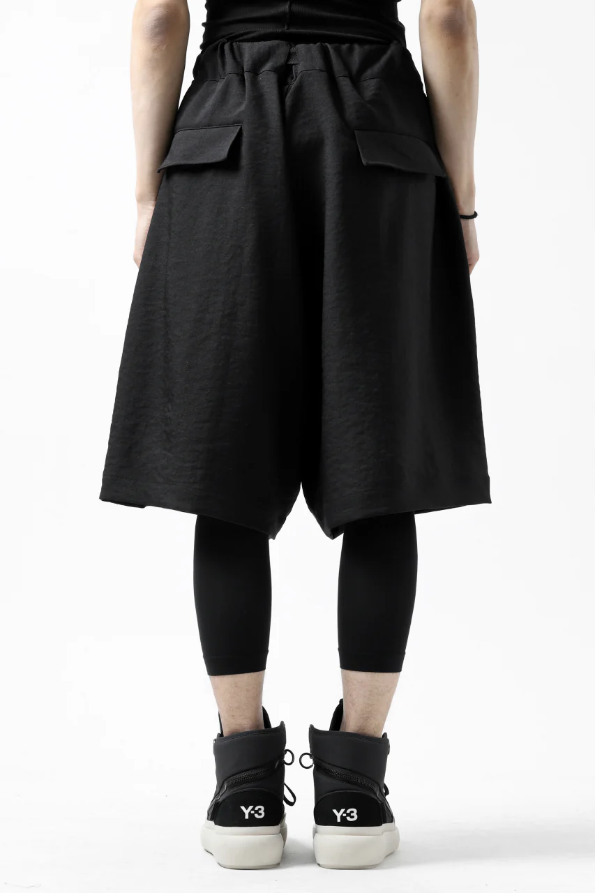 Y-3 Yohji Yamamoto CLASSIC TAILOR SHORT PANTS / POLY TWILL (BLACK) - Image 5