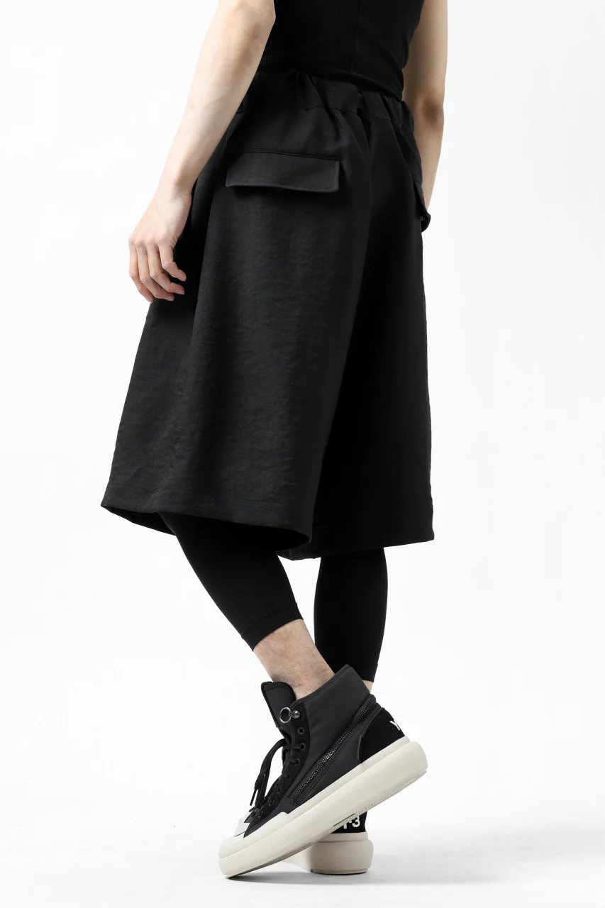 Y-3 Yohji Yamamoto CLASSIC TAILOR SHORT PANTS / POLY TWILL (BLACK) - Image 6