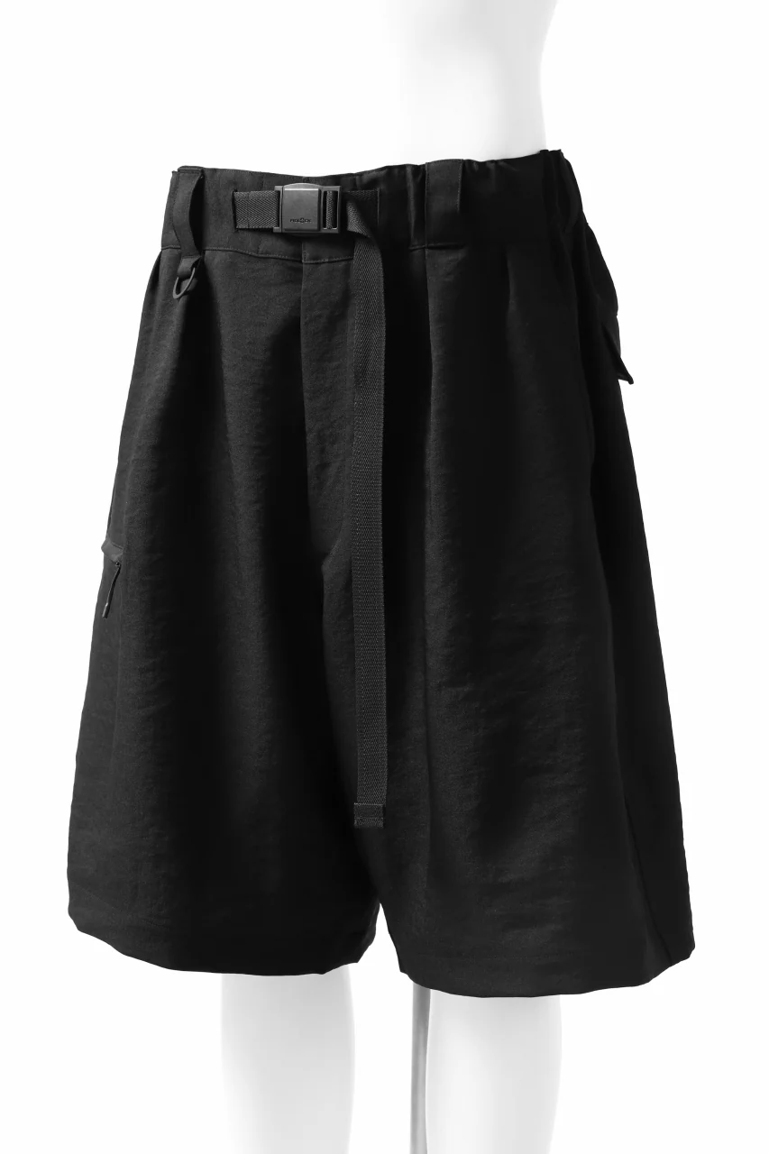 Y-3 Yohji Yamamoto CLASSIC TAILOR SHORT PANTS / POLY TWILL (BLACK) - Image 7