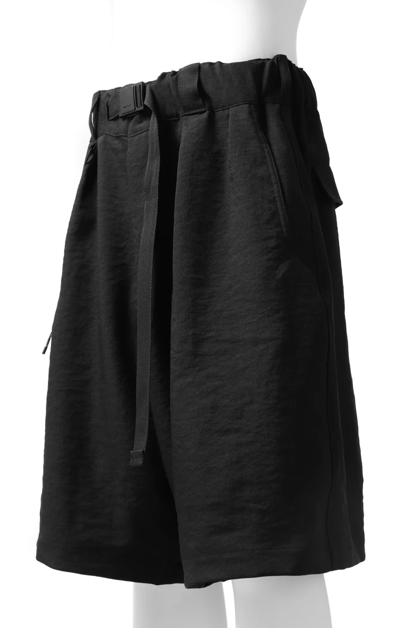Y-3 Yohji Yamamoto CLASSIC TAILOR SHORT PANTS / POLY TWILL (BLACK) - Image 8