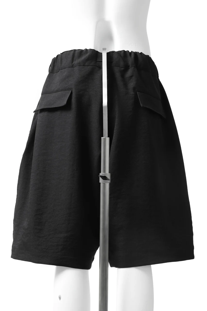 Y-3 Yohji Yamamoto CLASSIC TAILOR SHORT PANTS / POLY TWILL (BLACK) - Image 9