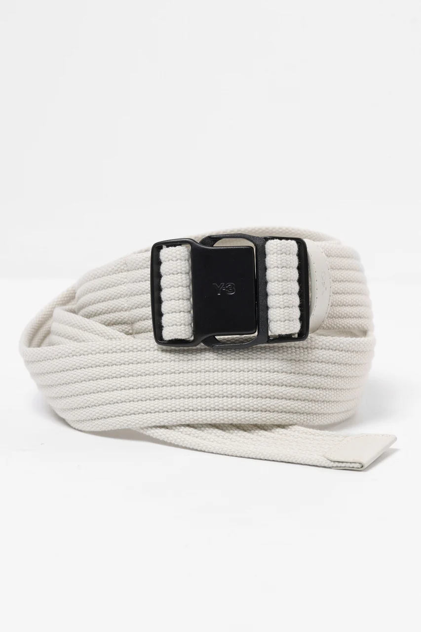 Y-3 Yohji Yamamoto CLASSIC LOGO BELT (WHITE) - Image 2