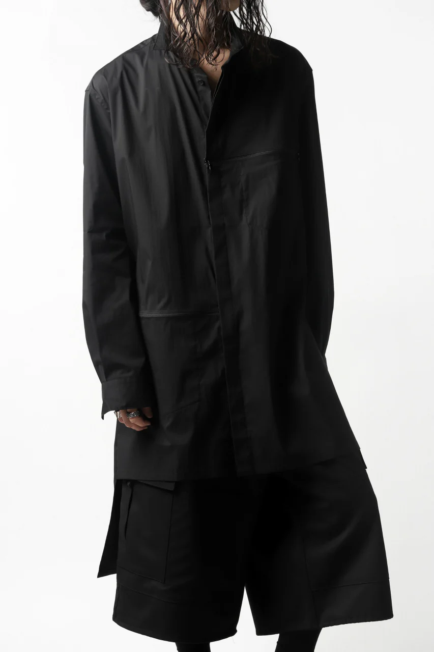 Y-3 Yohji Yamamoto CLASSIC LONG BACK STEP SHIRT (BLACK) - Image 13