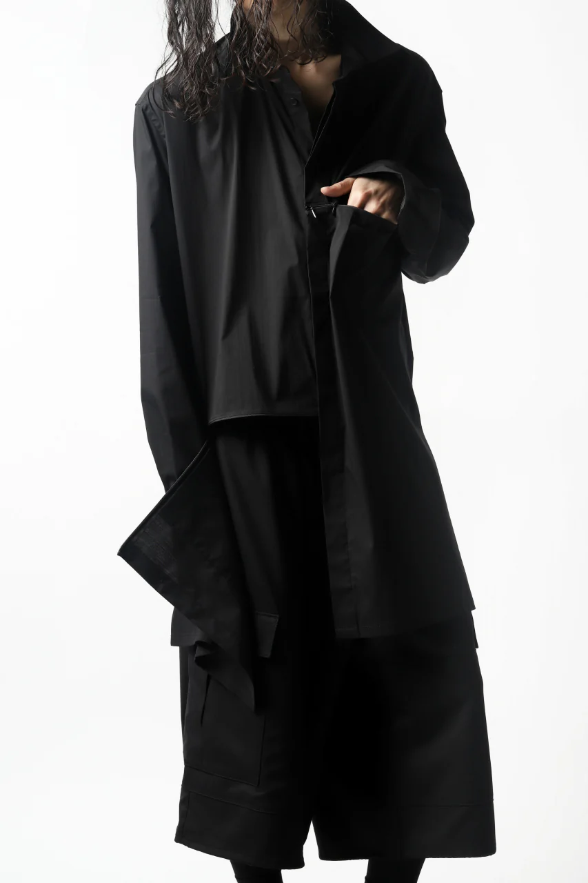 Y-3 Yohji Yamamoto CLASSIC LONG BACK STEP SHIRT (BLACK) - Image 16