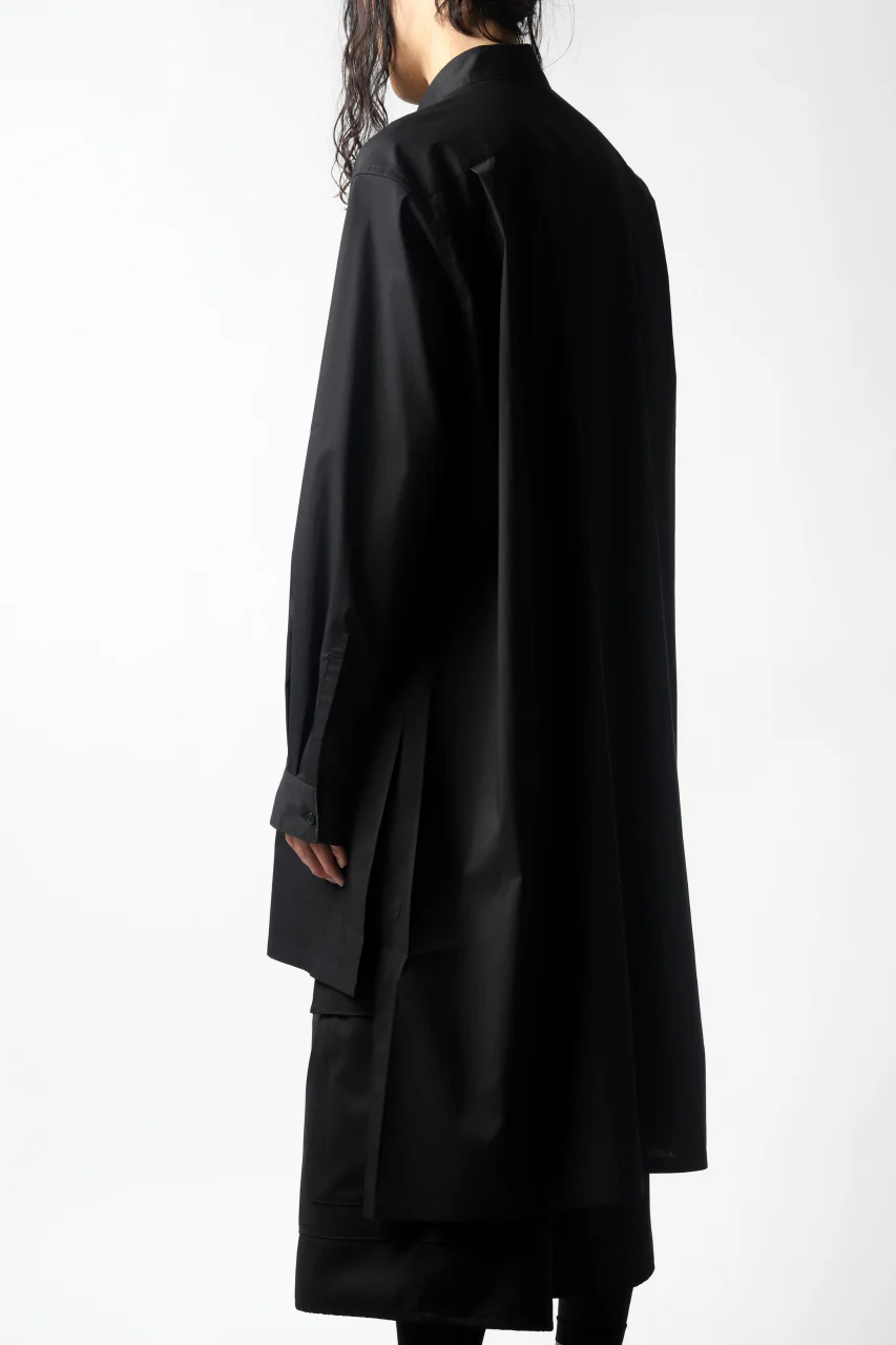 Y-3 Yohji Yamamoto CLASSIC LONG BACK STEP SHIRT (BLACK) - Image 4